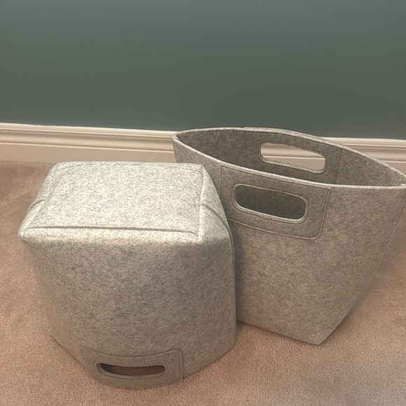 NWOT - 6 PIECES FELT SMALL BASKET - GREY - Picture 4 of 5